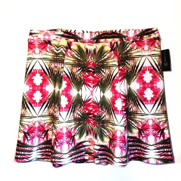 INC International Concepts Dresses & Skirts - INC A-Line Fit Flare Skirt Pink Floral Tropical 3X